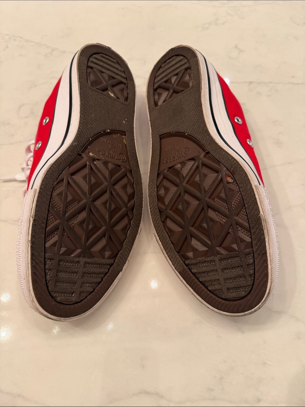 Converse Red and White Kids Low-Top Canvas Sneakers - Picture 3 of 5